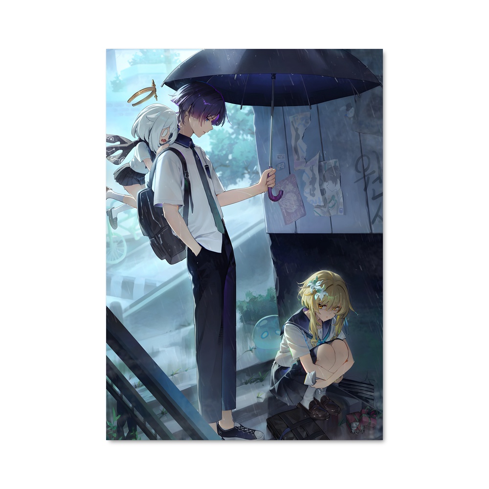 Poster Genshin traveler perchés – affiche Genshin impact